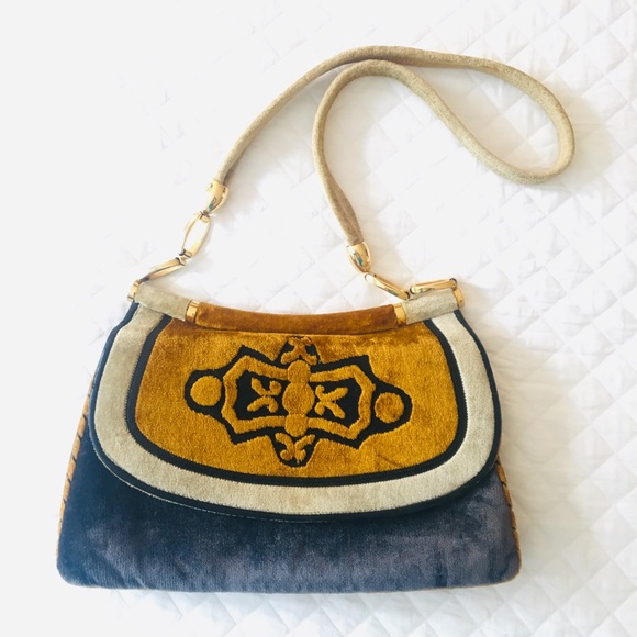 Greta Handbags - Vintage 1960s GRETA Velvet Handbag